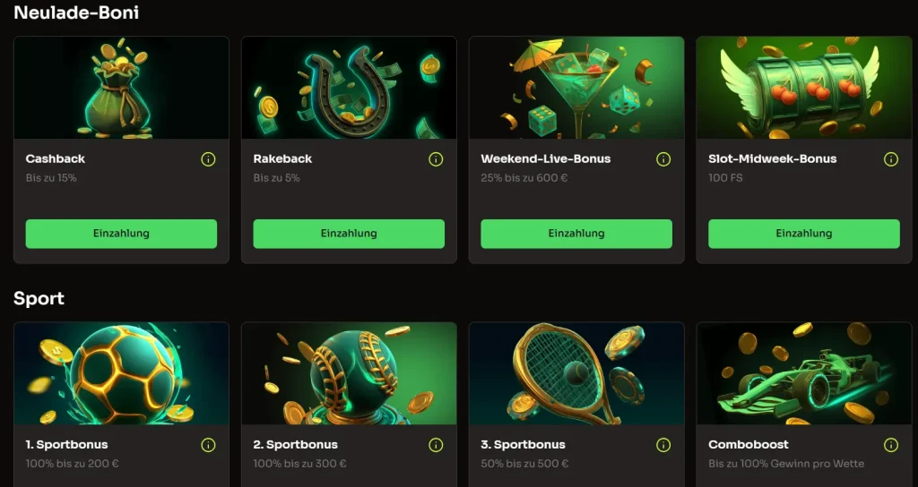 Holyluck Casino Neulade Boni mit Cashback, Rakeback und Sportbonus Angeboten